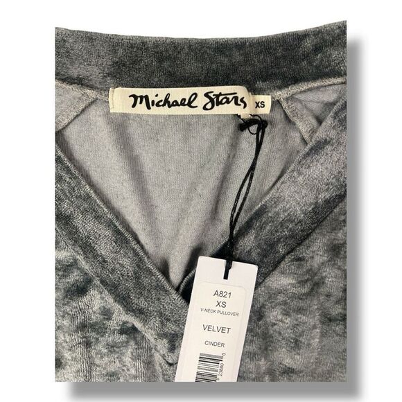 Michael Stars Velour Silver Cinder Grey Size Extra Small - Picture 6 of 6
